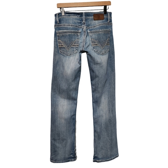 BKE CARTER Bootleg Jeans Womens Size 29 Long Medium Wash Embroidered Pockets - Picture 5 of 12